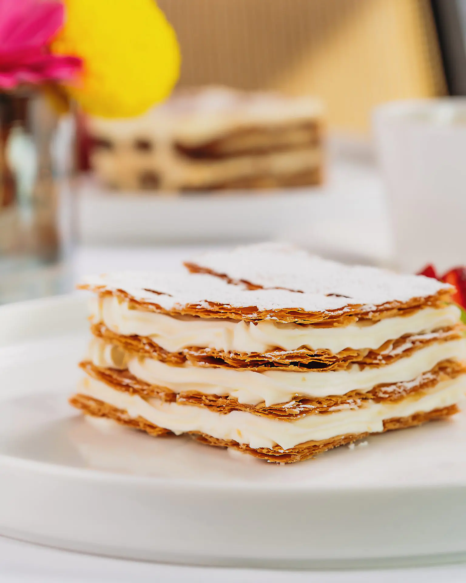Delicious Millefoglie Pastry with Flaky Layers and Creamy Filling served at fine dining restaurants in Riyadh - Cool Inc