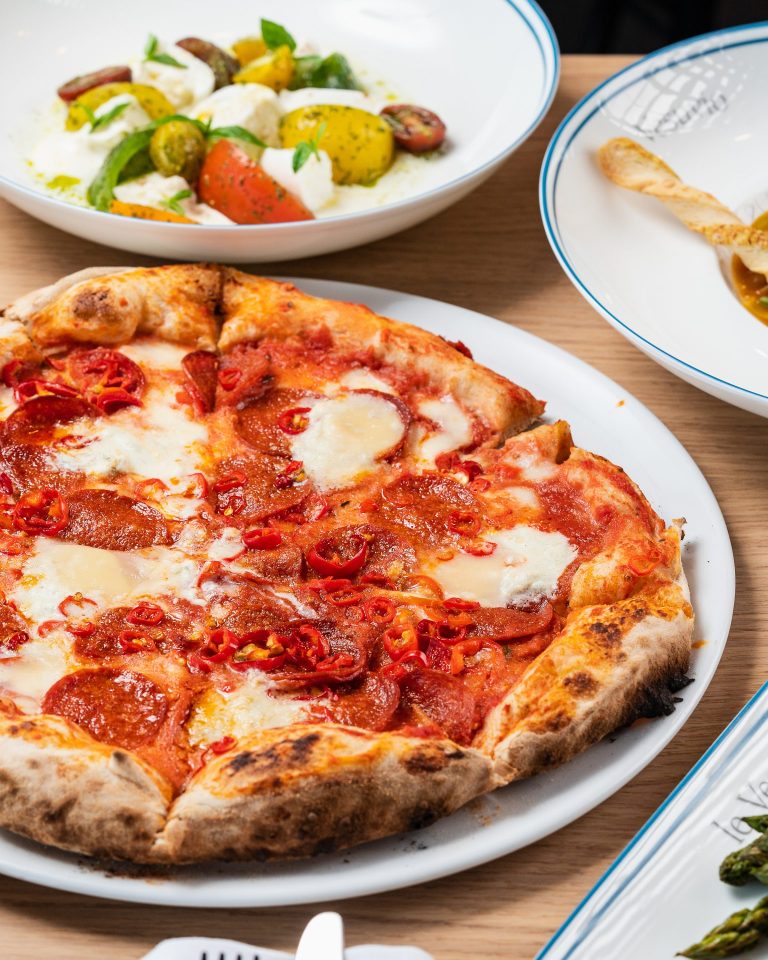 Diavola pizza with spicy beef pepperoni from Le Vesuvio - Fancy Italian Restaurant at Jeddah Yacht Club